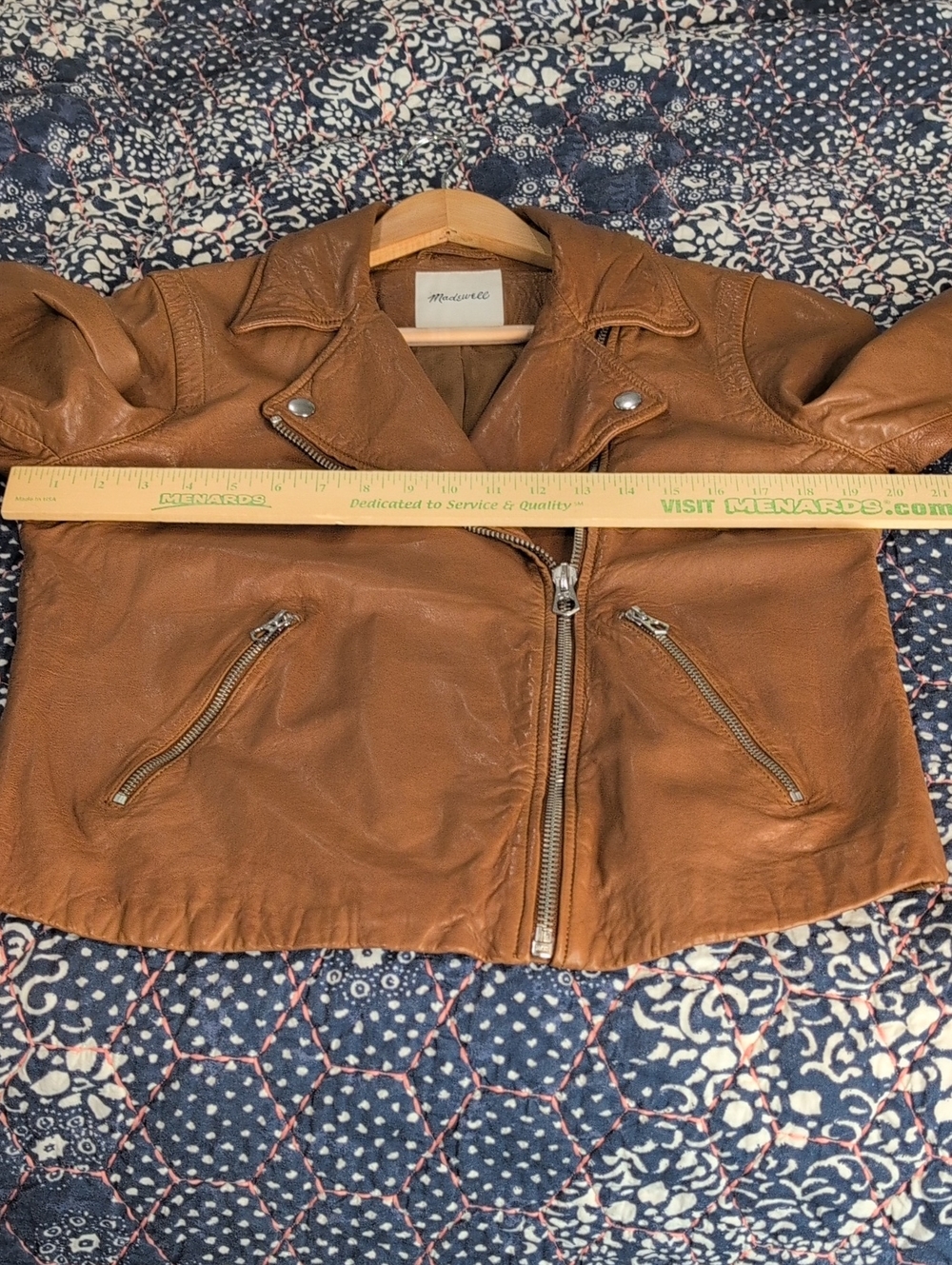 Madewell Tan lamb Leather Moto Jacket L - Picture 5 of 9